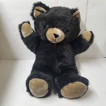 26&quot; Black Bear Plush Large Stuffed Animal EJE Vintage 1980s 1990s Korea Soft - £16.59 GBP
