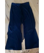 Black Pants Sheath Vintage Sheer Mesh Panels Wide Leg Stretch Classic Si... - £21.81 GBP