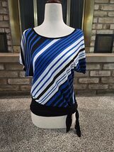 Bongo Brand Y2K Dolman Lace Back Top Womans Sz Small Retro Bratzcore Blu... - $24.75