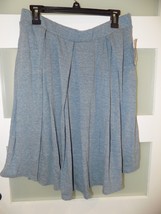 LuLaRoe Madison Skirt Pockets Pleated Blue Heathered Size L Women&#39;s NEW - $23.00