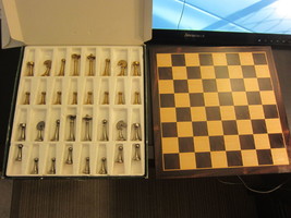 Marsili Italian Brass Chess Set FUTURISTIC 15B Scacchi Ottone with Chess Board - £142.64 GBP
