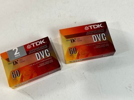 LOT OF 2 SEALED TDK DVC 60 MINI DV DIGITAL VIDEO CASSETTE TAPES  - £11.62 GBP