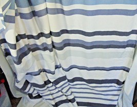 DKNY Blue White Blue Striped Cotton Fabric Shower Curtain 72 x 70 Beach Cottage - £7.10 GBP