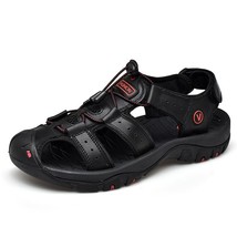 Men Sandals Leather Men Shoes Summer Outdoor Beach Hiking Shoes Men&#39;s Sandals Sa - £39.24 GBP