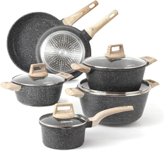 Carote Nonstick Granite Cookware Sets 10 Pcs Stone Cookware Set,Non Stick Frying - £175.57 GBP