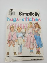 Simplicity 7401 Sewing Pattern Girls Child Skirt Top &amp; Jacket Vtg Cut Si... - $7.88