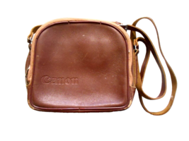 Canon Brown Leather 7&quot; x 7&quot; x 2&quot; Case w/Strap - £19.35 GBP