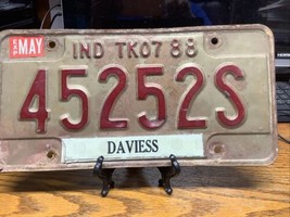 Vintage Indiana License Plate -  Plate 1988 Crafting Birthday Man Cave - $28.79