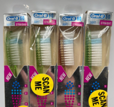 4 LOT Vintage 1993 Oral-B Advantage Toothbrush Soft 60 Full Straight RARE DISCO - £96.18 GBP