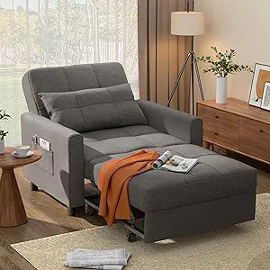 34 Inch Convertible Sofa Chair 3-In-1, Sleeper Chair Bed Pull Out Chair ... - $537.99