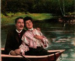 Vtg Postcard 1910s Romance Rowboat Boat Couple UNP - £8.34 GBP
