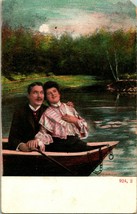 Vtg Postcard 1910s Romance Rowboat Boat Couple UNP - £8.34 GBP