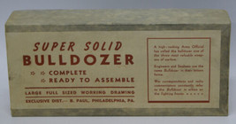 ~Rare~ Vintage 1942 Super Solid Wwii Bulldozer #39 Wooden Model Kit In Box! - £44.17 GBP