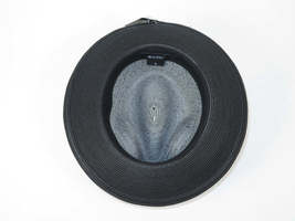 Men's Milani Straw Braided Fedora Hat Soft Crushable FDS-006 Black/White image 10