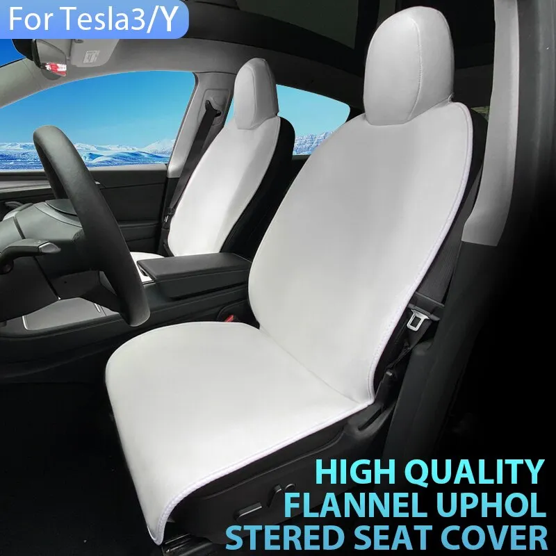 For Tesla Model 3 /Y High Quality Flannel Upholstered Seat Cover Snug Warm - £18.13 GBP+