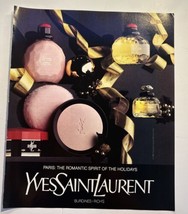 1990 YSL Yves Saint Laurent Paris Romantic Spirit Of Holidays MAGAZINE P... - $6.92