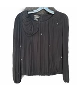By Malene Birger MBD Blouse Shirt Womens 40 Black Silk Beaded Rhinestone... - £29.30 GBP