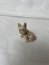 Vintage Porcelain Blonde Dog French Bulldog Frenchie Miniature Figurine Japan - £9.60 GBP