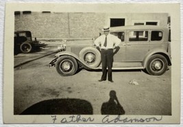 1930 Ford Model A? Black White Photo 1937 Suntone Print Father Adamson I... - $9.95