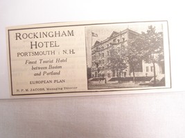 1927 Ad Rockingham Hotel, Portsmouth, N.H. - £6.24 GBP