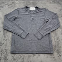 The North Face Shirt Men S Gray Long Sleeve Tee Chest Button Casual Pullover Top - $10.87