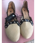 Chatties Tan Black Studded Fashion Flats Size 5-6 - $29.58