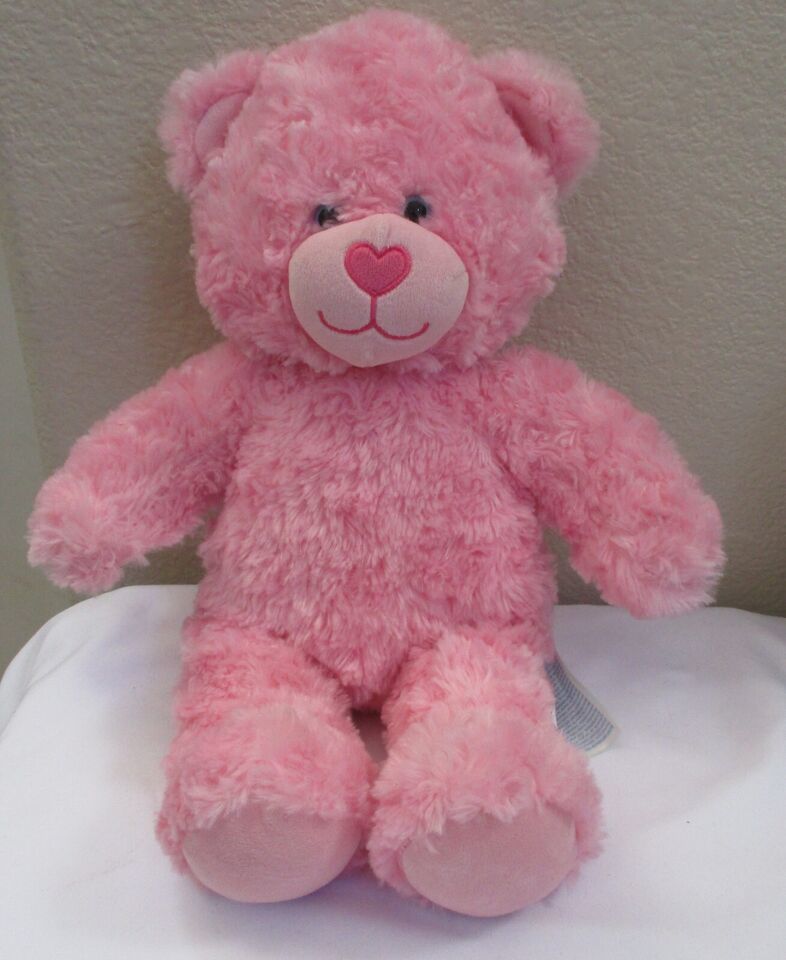 Build A Bear Workshop Pink Plush Bear Stuffed  Curly EUC - $12.61