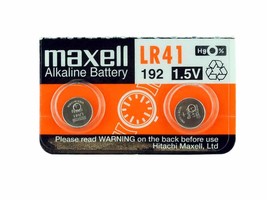 Maxell Batteries LR41 (192, AG3) Alkaline Button Size Battery, On Tear S... - $7.54