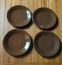 Set  Lot of 4 Homer Laughlin Fiesta Chocolate Brown Salad Plates 7 1/4&quot; - £20.79 GBP