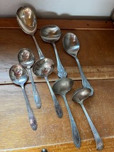 Lot of Vintage to NOW Various Styles &amp; Shapes Silver Colored Serving Spoons Gray - £15.58 GBP