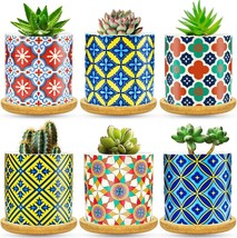 Ascrafter 6 Pack Succulent Pots With Drainage Hole, 3 Inch Ceramic Succulent - £28.31 GBP