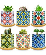 Ascrafter 6 Pack Succulent Pots With Drainage Hole, 3 Inch Ceramic Succu... - £28.83 GBP