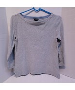 Nautica Women&#39;s Small Gey t-shirt long sleeve 100% cotton - $5.86