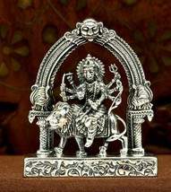925 silver hindu Goddes Ma Durga statue, figurine,puja article home temp... - $138.59