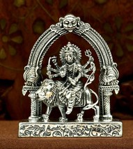 925 silver hindu Goddes Ma Durga statue, figurine,puja article home temp... - £107.14 GBP