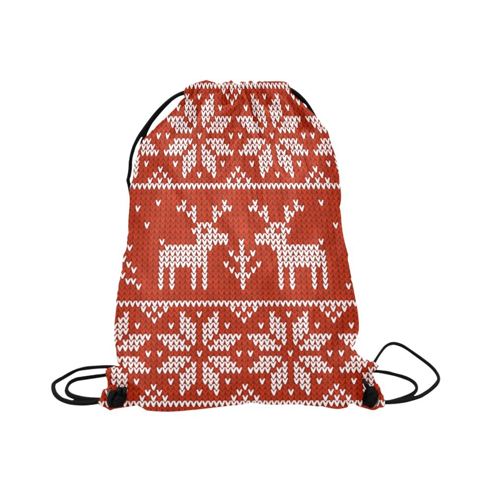 Reindeer Christmas Love Drawstring Bag 16.5"(W) x 19.3"(H)