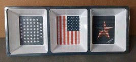 Citrus Grove Melamine Serving Platter Seperated Tray America Stars Flag USA - £9.81 GBP