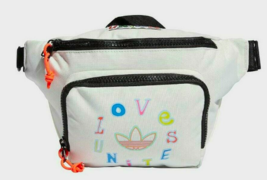 Adidas Crossbody Waist Bag Fanny Pack Festival Pouch White Love Unites Pride - £15.63 GBP