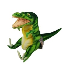 T Rex Neon Green Dinosaur Hand Puppet Doll Hansa Real Looking Plush Learning Toy - £44.77 GBP
