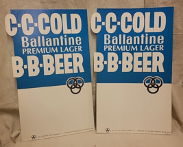Set of 2 Vintage NOS Cold Ballantine Beer Signs DieCut Easel Back Point ... - £16.60 GBP