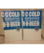 Set of 2 Vintage NOS Cold Ballantine Beer Signs DieCut Easel Back Point ... - £16.60 GBP