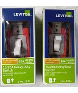 Leviton 15/20A Heavy Duty Lighted Switch 1221 Professional Grade - LOT O... - $19.98