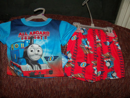 Thomas &amp; Friends All Aboard 2 PC Pajama Set Size 12 months Boys NEW LAST... - $14.60