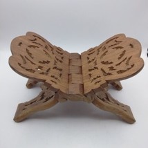 Vintage Hand Carved Wooden Folding Book Holder Bible Display Stand Made ... - $11.87