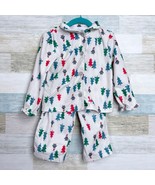 Carters Christmas Tree Penguin Fleece Pajama Set Cream 2 Pc Toddler Girl 2T - £9.39 GBP