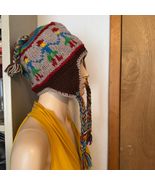 Wool Hat with Tassels and Braids Nepal Bonnet Winter Ski Holiday - $826.45 MXN