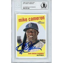 Mike Cameron San Diego Padres Signed 2008 Topps Heritage Autograph Card ... - £60.96 GBP