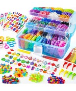 17500+ Rubber Loom Bands With 3 Layer Blue Container, 28 Colors, 600 S-C... - £43.14 GBP