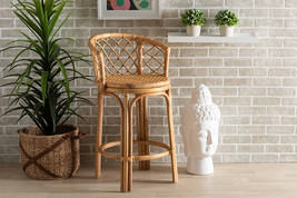 Jacinda Natural Brown Rattan Counter Stool - $6,893.64 MXN