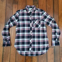 ORVIS Flannel Shirt Button Up Long Sleeve Shirt Black Pink Plaid Women&#39;s Size XS - £15.54 GBP